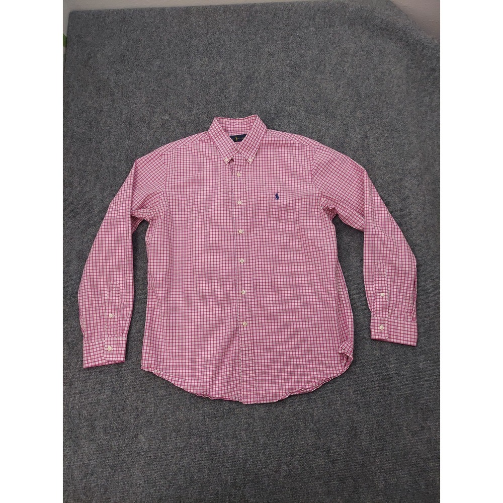 Lot 3 Ralph Lauren Shirt Men Large Blue Pink Plaid Button Down Pony Long Sleeve - Picture 15 of 16